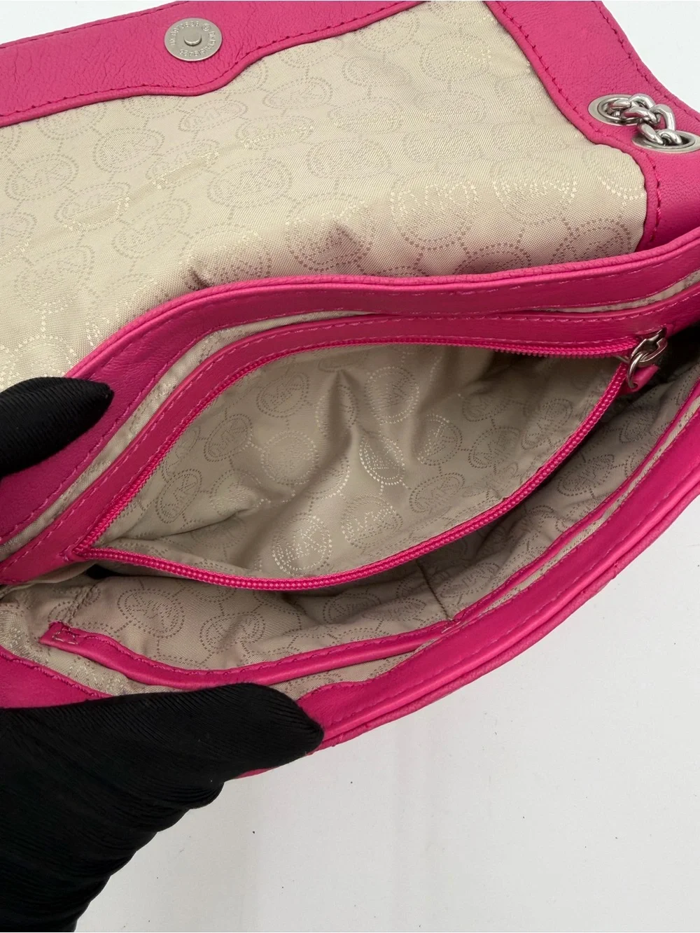 Michael Kors Hamilton Quilt Small Flap Leather Chain Bag Pink